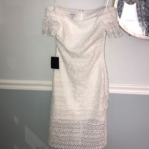 Off the shoulder white dress Bebe never worn